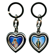Heart Shaped Keychain of Divine Mercy/ Miraculous