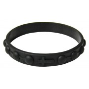 Bracelet chapelet en silicone élastique dans la couleur noire