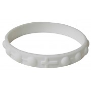 Bracelet chapelet en silicone élastique dans la couleur blanche