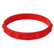 Bracelet chapelet en silicone élastique dans la couleur rouge