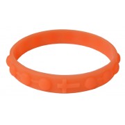 Silicone Elastic Rosary Bracelet in Orange