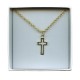 Outlined Cross Gold Plated Pendent with Chain and Box