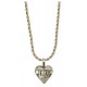 Heart Filigree Jesus Pendent with Chain and Box