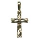 Wooden Look Cross Pendent Gold Plated