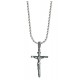Silver Crucifix Pendent Genuine Rhodium Plating with Chain and Box
