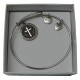 Silver Plated Bracelet with Dangling Cross & 2 Charms with Gift Box