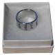 Rhodium Plated Engraved Ring with GIft Box