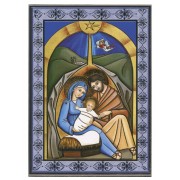 Holy Family Laminated Wood Icon Plaque