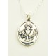 Communion Silver Oxidated Medal + Chain 