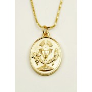 Communion Gold Plated Medal + Chain