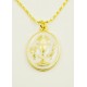 Communion Gold Oxidated Enameled Medal + Chain