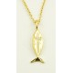 Confirmation Gold Plated Fish Pendent + Chain
