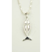 Confirmation Silver Plated Fish Pendent + Chain