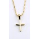 Cross Pendant Gold Plated + Chain