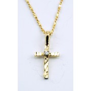 Pendent Gold Plated Cross + Chain
