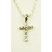 Silver Plated Pendant Cross + Chain