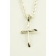 Silver Plated Cross Pendant + Chain
