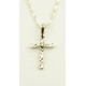  Silver Plated Cross Pendant + Chain