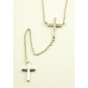 Silver Plated Cross Pendants + Chain