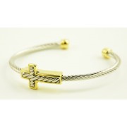 Silver and Gold Plated Bangle Bracelet