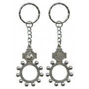 St.Anthony and Ora Pro Nobis (Pray for Us) Baco Rosary Ring Keychain