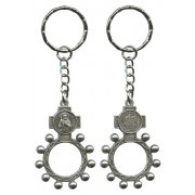 St.Jude and Ora Pro Nobis (Pray for Us) Basco Rosary Ring Keychain