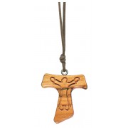 Olive Wood Tau Crucifix