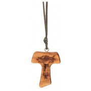 Olive Wood Tau Cross with St.Francis