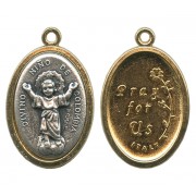 Divino Nino / Pray for Us Two Toned Oval Medal