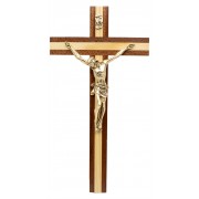 Mahogany Wood & Ash Gold Plated Crucific