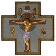 Jesús en la cruz, cruz de madera maciza cm.15x15 - 6 "x 6"