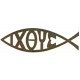 Adhesive Greek Fish Faith Symbol Gold cm.14.5 x 4.5- 5 3/4"x 2 3/4"