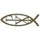 Adhesive Pax Fish Faith Symbol Gold cm.14.5 x 4.5- 5 3/4"x 2 3/4"