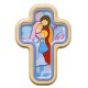 Holy Family Cross with Wood Frame cm.10x14.5 - 4"x5 3/4"