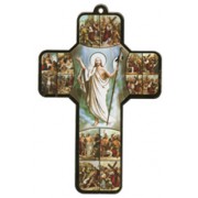 Stations of the Cross Wood Laminated Cross cm.13x9 - 5"x 31/2"