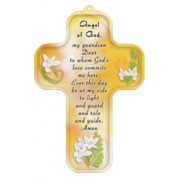Angel of God Prayer English Wood Laminated Cross cm.13x9 - 5"x 31/2"