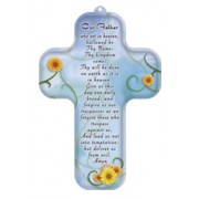 Our Father Prayer English Wood Laminated Cross cm.13x9 - 5"x 31/2"