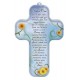 Our Father Prayer French Wood Laminated Cross cm.13x9 - 5"x 31/2"