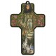 Lourdes at the Grotto Wood Laminated Cross cm.13x9 - 5"x 31/2"