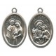 Holy Family/ St.Joseph Oval Oxidized Medal mm.22 - 7/8"