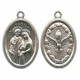 Holy Family/ Holy Spirit Oval Oxidized Medal mm.22 - 7/8"