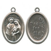 Holy Family Oval Oxidized Medal mm.22 - 7/8"