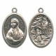 St.Bernadette/ Lourdes Oval Oxidized Medal mm.22 - 7/8"