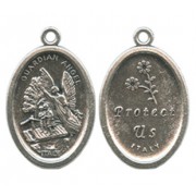 Guardian Angel Oval Oxidized Medal mm.22 - 7/8"