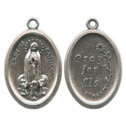Fatima Oval Oxidized Medal mm.22 - 7/8"