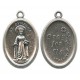 St.Dymphina Oval Oxidized Medal mm.22 - 7/8"