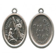 St.Raphael Oval Oxidized Medal mm.22 - 7/8"