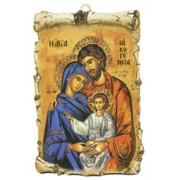 Icon Holy Family Scroll Plaque cm.10x15 - 4"x6"