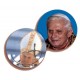 Marcador ronda bi-dimensional del Papa Benedicto y el Papa Juan Pablo II cm.7 - 2 3/4"