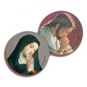 Jesus and Our Lady Praying 3D Bi-Dimensional Round Bookmark cm.7 - 2 3/4"